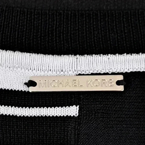 Michael Kors Short Sleeve Top Black and White Women's Size Medium - Picture 8 of 12